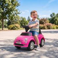 AIYAPLAY Macchina Cavalcabile per Bambini 12-36 Mesi Licenza Fiat con Musica, Clacson e Vano Sottosedile in PP, Rosa(m-7)