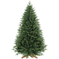 HOMCOM Brad de Crăciun artificial 180 cm cu suport din lemn de pin, brad nordic cu sistem pliant, 889 vârfuri de ramuri, verde(m-7)