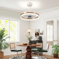 HOMCOM Ceiling Fan with LED Light and Remote - Gold Tone(m-10)