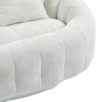Cozy Oversized Bean Bag Sofa with 2 Matching Pillows, Soft 2-Seat Sectional Couch for Living Room and Bedroom, 145L x 95W x 63H cm, Beige(m-12)
