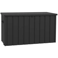Outsunny Baú de Armazenamento Exterior em Aço com 4 Rodas 2 Pegas e Tampa com Ranhura para Cadeado 125,5x61,5x70 cm Cinzento Escuro(m-11)