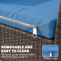 Outsunny Outdoor Seat Cushion Pads for Rattan Furniture, 3 PCs Garden Furniture Cushions,  Sky Blue(m-7)