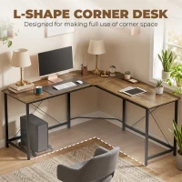 HOMCOM Corner L-Shape Computer Desk PC Workstation Writing Gaming Table Home Office(m-4)