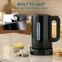 HOMCOM Electric Kettle, 1.7L, Fast Boil, 3kW Water Kettle with UK Strix Thermostat, Keep Warm Function, LCD Base, Black(m-9)