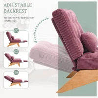 Cozy Reclining Accent Chair with Foldable Ottoman and Lumbar Pillow, Soft Adjustable Lounger for Living Room, 127L x 73W x 90H cm, Wine Red(m-9)