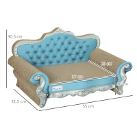 PawHut 2-in-1 Cat Scratcher with Catnip for Indoor Cats, Light Blue(m-3)