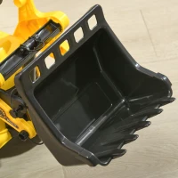 HOMCOM Sitzbagger Aufsitzbagger mit Schaufel Kinderbagger mit Stauraum unter Sitz Rutschauto Spielzeugbagger zum Sitzen bis 30kg, Draufsitzen für Kinder 1,5-4 Jahre Gelb+Schwarz(m-8)
