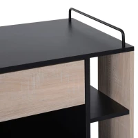HOMCOM Carrello da Cucina Multiuso Moderno con Ruote Cassetto Anta in Legno Rovere, 76,5x40x82cm(m-9)