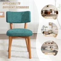 Stylish Mid-Century Dining Chairs with Ergonomic Backrest, Comfortable Upholstered Side Chairs for Dining Room, 47L x 54.5W x 77H cm, Green(m-8)