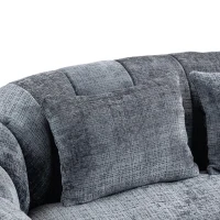 Cozy Oversized Bean Bag Sofa with 2 Matching Pillows, Soft 2-Seat Sectional Couch for Living Room and Bedroom, 145L x 95W x 63H cm, Grey(m-10)