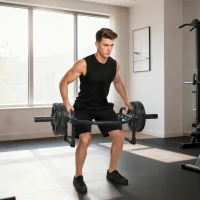 SPORTNOW Barra Olimpica Esagonale 5cm con Capacità 300kg, Design Facile da Caricare per Panca, Stacchi, Scrollate, Squat e Trasporti del Contadino(m-2)