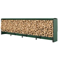 Outsunny Portalegna da 1m³ Regolabile con Telo Impermeabile in PE, in Metallo, 360x36x99cm, Nero e Verde Scuro(m-11)