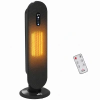 HOMCOM 45° Oscillating Ceramic Space Heater, with Remote - Black(m-11)