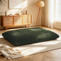 Convertible Bean Bag Chair with Memory Foam, Versatile Lounger for Reading and Gaming, 180L x 125W cm, Green(m-1)