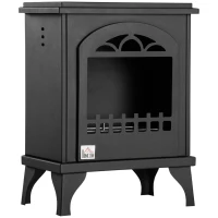 HOMCOM Lareira de Bioetanol 7000 BTU com Tanque de 1,2 L Tempo de Combustão 3H para Interiores 20-25 m² 41x25x54 cm Preto(m-1)