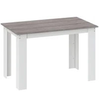 HOMCOM Tavolo da Pranzo Moderno in Legno per 4-6 Persone, 120x69x75cm, Grigio e Bianco(m-1)