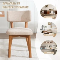 Stylish Mid-Century Dining Chairs with High-Density Foam, Comfortable Upholstered Side Chairs for Dining Room, 47L x 54.5W x 77H cm, Khaki(m-5)