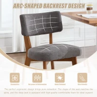 Stylish Mid-Century Dining Chairs with Ergonomic Backrest, Comfortable Upholstered Side Chairs for Dining Room, 47L x 54.5W x 77H cm, Beige(m-6)