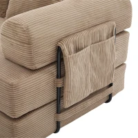 Cozy Compressible Folding Sofa with Detachable Metal Frame, Soft Modular Sectional Couch for Small Apartment, 110L x 33W x 33H cm, Khaki(m-13)
