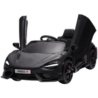 AIYAPLAY Kinder-Elektroauto mit Flügeltüren, fernsteuerbar, mit sanftem Antrieb und LED-Lichtern, Schwarz(m-11)