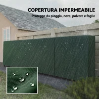 Outsunny Portalegna da 1m³ Regolabile con Telo Impermeabile in PE, in Metallo, 360x36x99cm, Nero e Verde Scuro(m-4)