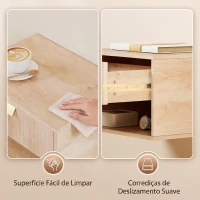 HOMCOM Conjunto de 2 Mesas de Cabeceira Suspensas com Gaveta e Prateleira Design Moderno 40x30x25 cm Carvalho(m-7)