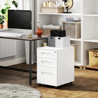 Vinsetto Three-Drawer Steel Filing Cabinet - White(m-10)