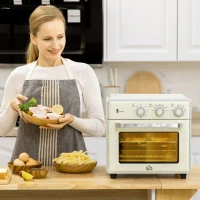 HOMCOM 20L 90-230℃ Mini Electric Oven - Cream(m-2)