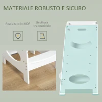 HOMCOM Torre Montessoriana per Bambini, Learning Tower con Altezza Regolabile in MDF, 40x50x90cm, Bianco(m-5)