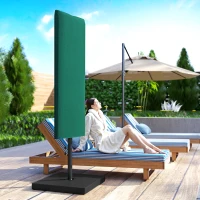 Outsunny Garden Parasol Cover, Outdoor Patio Umbrella Protector Weatherproof Garden Patio for 2-4.6m Parasol, Dark Green(m-10)