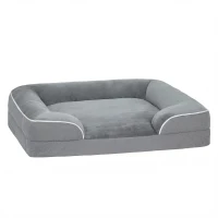 PawHut Dog Sofa Bed, Washable Pet Bed with Removable Cover and Non-Slip Bottom for Cats and Small Dogs, Grey(m-11)