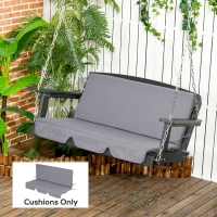 Outsunny Cojín para Balancín de 2 Piezas Cojín de Asiento y Respaldo para Jardín Terraza Exterior130x45x5 cm Gris(m-10)