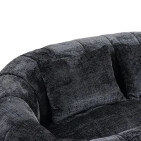 Cozy Oversized Bean Bag Sofa with 2 Matching Pillows, Soft 2-Seat Sectional Couch for Living Room and Bedroom, 145L x 95W x 63H cm, Black(m-10)