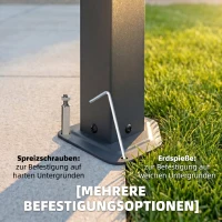 Outsunny Gartenpavillon ca. 3 x 3 m Metall Pavillon mit 6 mm Polycarbonat-Dach 4 Seitenteile, UV50+ Dunkelgrau(m-7)