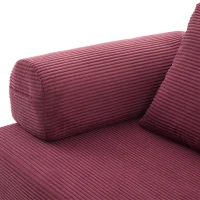 Cozy Compressible Folding Sofa with Detachable Metal Frame, Soft Modular Sectional Couch for Small Apartment, 110L x 33W x 33H cm, Wine Red(m-10)