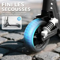 SPORTNOW Trottinette électrique pour enfants 6-14 ans scooter électrique pliable pour enfants vitesse max 14 km/h aluminium noir(m-8)