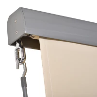 Outsunny Tenda Avvolgibile Parasole con Manovella, Installazione a Muro o Soffitto, 120x200cm, Beige(m-9)