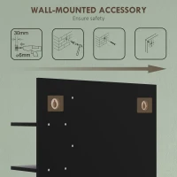 HOMCOM Bamboo Panel Bathroom Mirror, with Shelves(m-6)