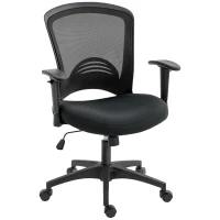 HOMCOM Sedia da Ufficio Traspirante e Reclinabile ad Altezza Regolabile, in Tessuto a Rete, 65x59x92.5-102.5 cm, Nero(m-1)