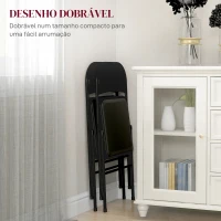 HOMCOM Conjunto de 2 Cadeiras Dobráveis com Encosto e Estrutura de Aço para Sala de Estar escritório Estúdio 45x46x78 cm Preto(m-6)