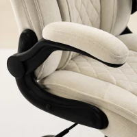 HOMCOM Office Chair, Ergonomic Desk Chair with Flip-up Armrest, Pocket Springs, Swivel Wheels, Adjustable Height, Beige(m-10)