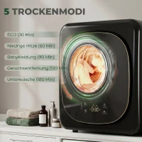 HOMCOM Kondensationstrockner mit Wärmepumpentechnologie, Tischgerät, monatliche Finanzierung(m-4)