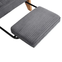 Cozy Reclining Accent Chair with Foldable Ottoman and Lumbar Pillow, Soft Adjustable Lounger for Living Room, 127L x 73W x 90H cm, Dark Gray(m-12)