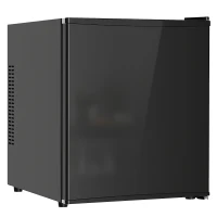 HOMCOM Mini Kühlschrank 44L/46 Dosen Kleiner Kühlschrank mit einstellbarem Thermostat 43 x 51 x 51,3 cm, Schwarz(m-11)