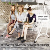 Outsunny Three-Seater Bench Cushion - Light Grey(m-7)