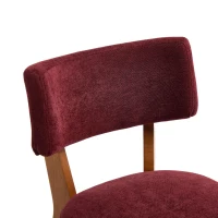 Stylish Mid-Century Dining Chairs with Ergonomic Backrest, Comfortable Upholstered Side Chairs for Dining Room, 47L x 54.5W x 77H cm, Wine Red(m-10)