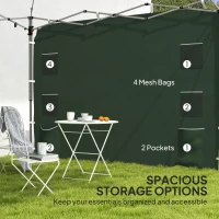 Outsunny 195 x 295cm Replacement Gazebo Sidewall - Green(m-6)