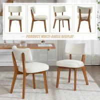 Stylish Mid-Century Dining Chairs with Ergonomic Backrest, Comfortable Upholstered Side Chairs for Dining Room, 47L x 54.5W x 77H cm, Beige(m-7)