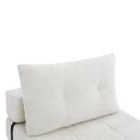 Cozy Convertible Floor Sofa Bed with Button-Tufted Detailing, Soft Chenille Folding Sleeper Couch for Living Room, 180L x 79W x 57H cm, Beige(m-11)