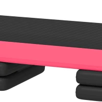 SPORTNOW Step de Aeróbic Step para Fitness Antideslizante Altura Regulable 3 Niveles 77x36x20,5cm Rosa y Negro(m-11)